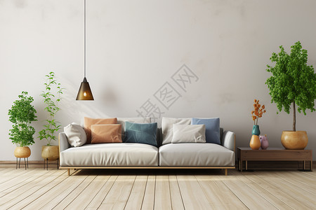 客厅宽敞舒适的沙发图片