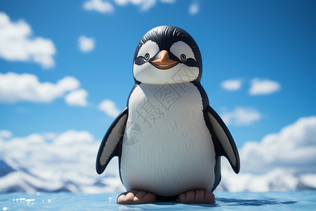 创意的3D企鹅背景图片