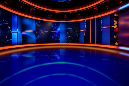 新闻电视展示的电视广播空间背景