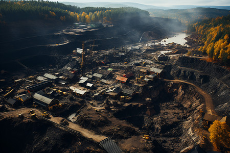鲁尔工业区巨大的采煤工地设计图片
