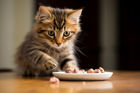 吃饭的可爱猫咪图片