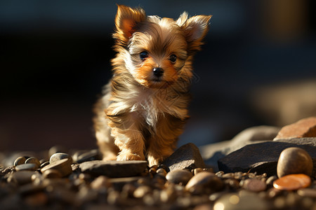 幼小可爱的小狗狗背景图片