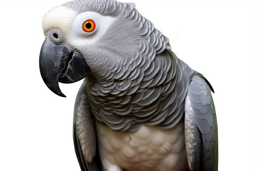 灰白色的鹦鹉宠物图片