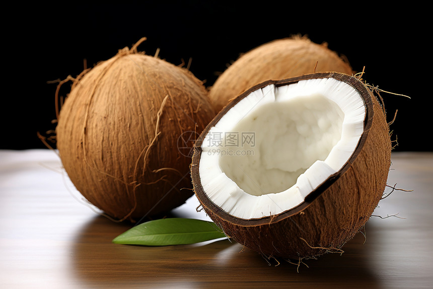 新鲜美味的椰子图片