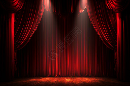 炫酷舞台背景红色幕布上的舞台背景背景
