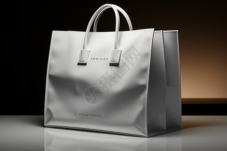 黑色纯白素材白色购物袋设计背景