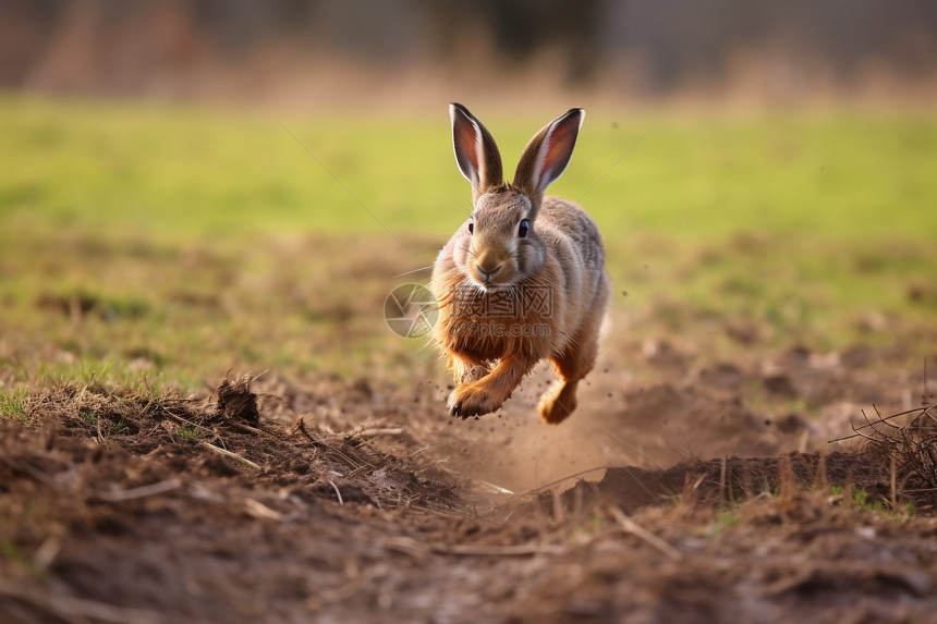 快速奔跑的兔子图片