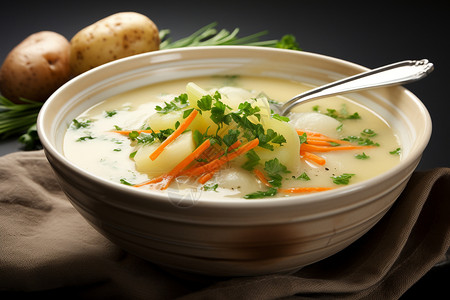 奶油蔬菜汤美味健康的蔬菜汤背景