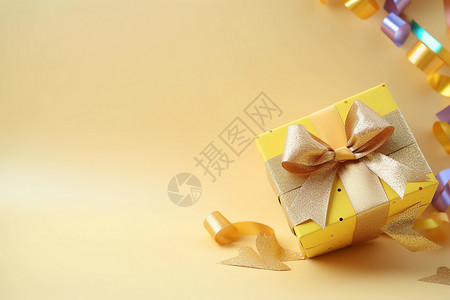 金色礼盒背景背景图片