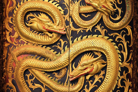 金色龙装饰蛇姬壁纸高清图片