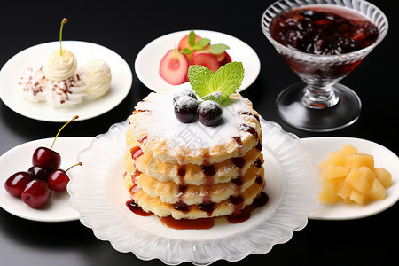 甜蜜的水果蛋糕背景图片