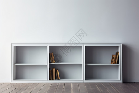 照片样式空白的装饰样式——一张空荡荡的白色书架照片背景