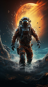 技术探索宇航员背景图片
