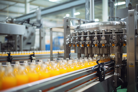 自动工业制作橙汁的机器背景