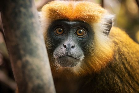 一只金丝猴背景图片