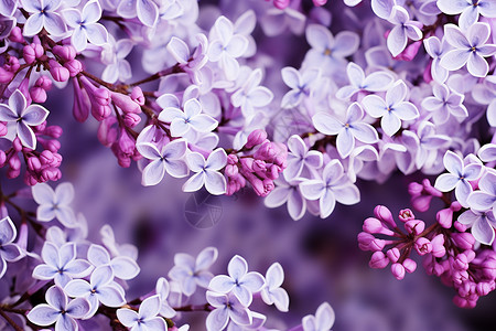 春天蓬勃的紫花图片