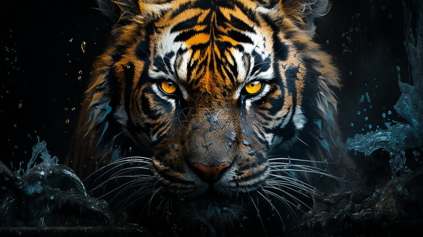 丛林的老虎背景图片