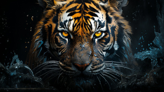 老虎黑白头像丛林的老虎背景背景