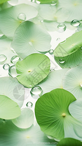 透明荷叶素材浅绿色荷叶设计图片