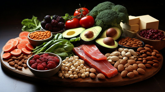 坚果蔬菜营养坚果和蛋白质背景