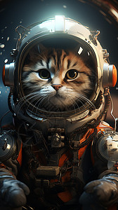 可爱猫宇航员图片