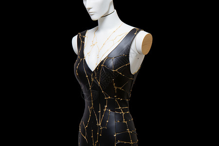 创意金线缝制的皮裙背景图片
