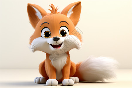 可爱开心的狐狸背景图片