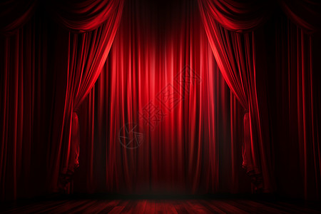 剧院里的红色门帘高清图片