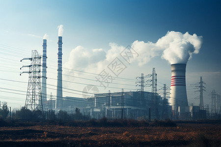 工厂排放的工业烟雾图片
