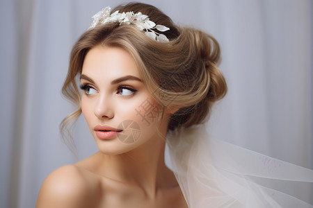 年轻美丽的新娘背景图片