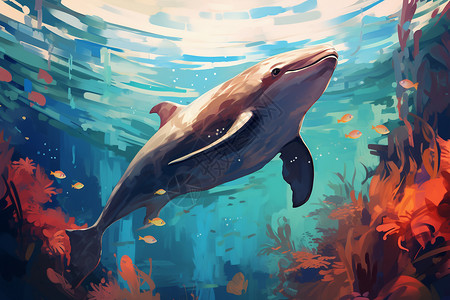 海洋中的大海豚图片