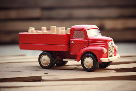 木质的玩具卡车背景图片