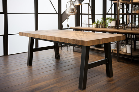 现代的木质桌子图片