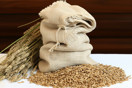 丰收的小麦谷物背景图片