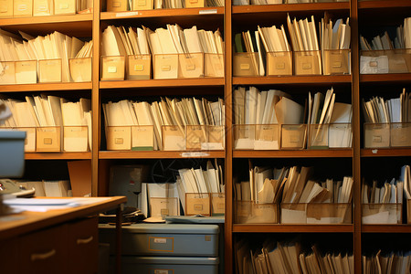 档案信息柜子上的文件背景