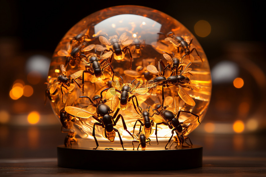 玻璃球中的蚂蚁图片