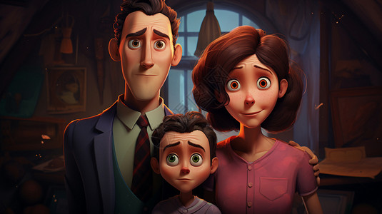 卡通的温馨家庭背景图片