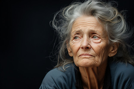 思考中的老妇人图片