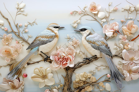 中国文化刺绣艺术背景图片