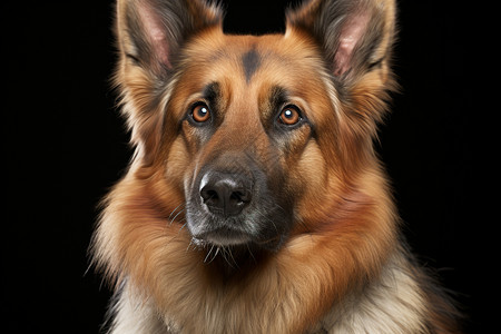 黑背德国牧羊犬的肖像背景