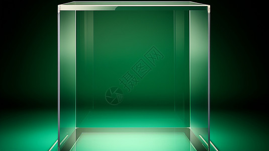 透明的玻璃盒背景图片