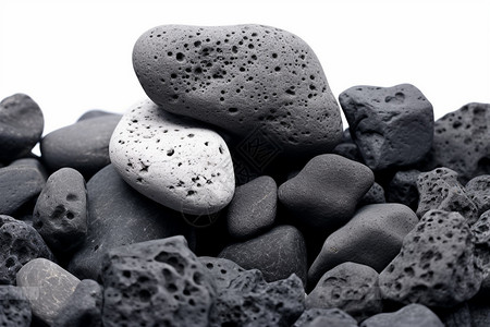 黑白色的卵石高清图片