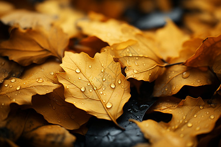 金秋的落叶背景图片