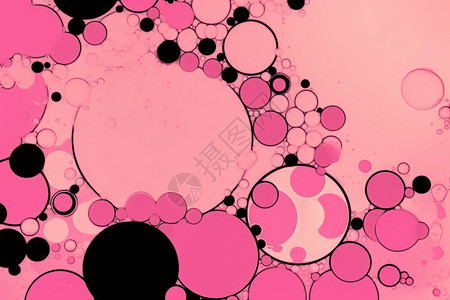 黑点粉色泡泡的壁纸插画