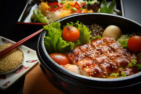 蒲烧鳗鱼饭日本美食背景