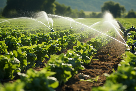 现代农业机械农作物灌溉背景