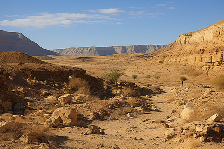 沙漠中的风景背景图片