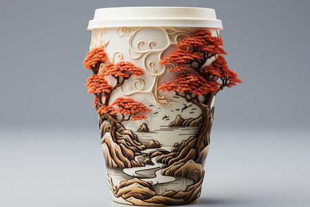 纸雕的咖啡杯图片