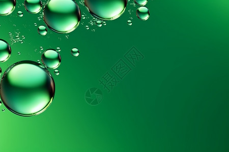 抽象创意透明气泡绿色背景背景图片