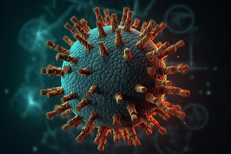 创意生物病毒分子结构概念图背景图片